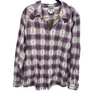 Ariat Real Shirt Billie Jean Womens Western Long Sleeve Button Flannel Cotton